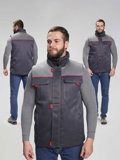 Жилет утепленный "Флофт" (т.серый/с.серый)