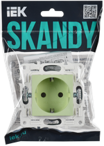 SKANDY Розетка с заземлением без защитных шторок 16А SK-R05G мятный IEK
