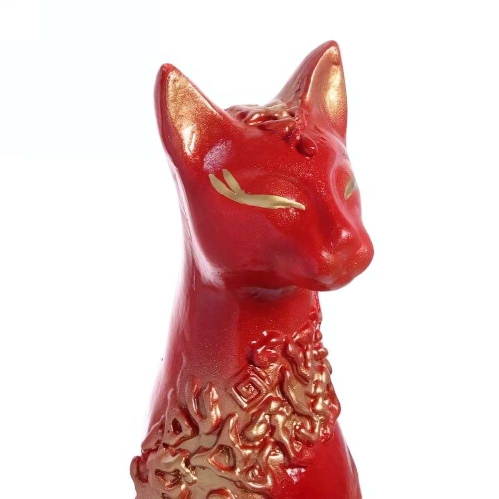 Статуэтка из гипса «Кошка Сфинкс» 48см красная