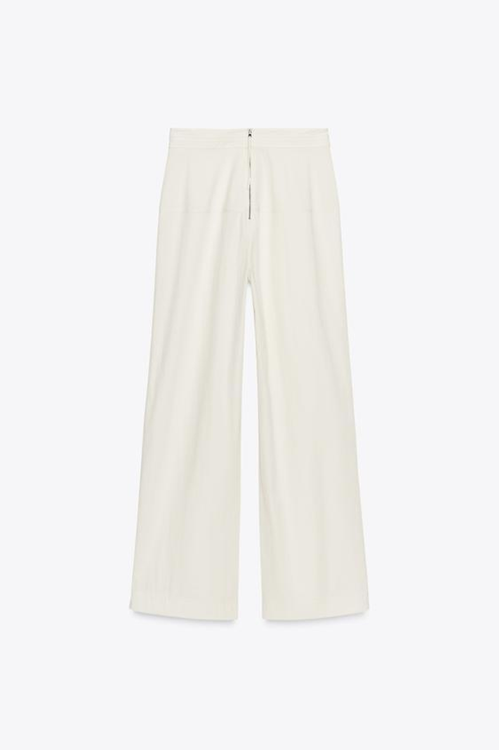 ZARA БРЮКИ ZW COLLECTION С МОЛНИЕЙ СЗАДИ, ЭКРЮ