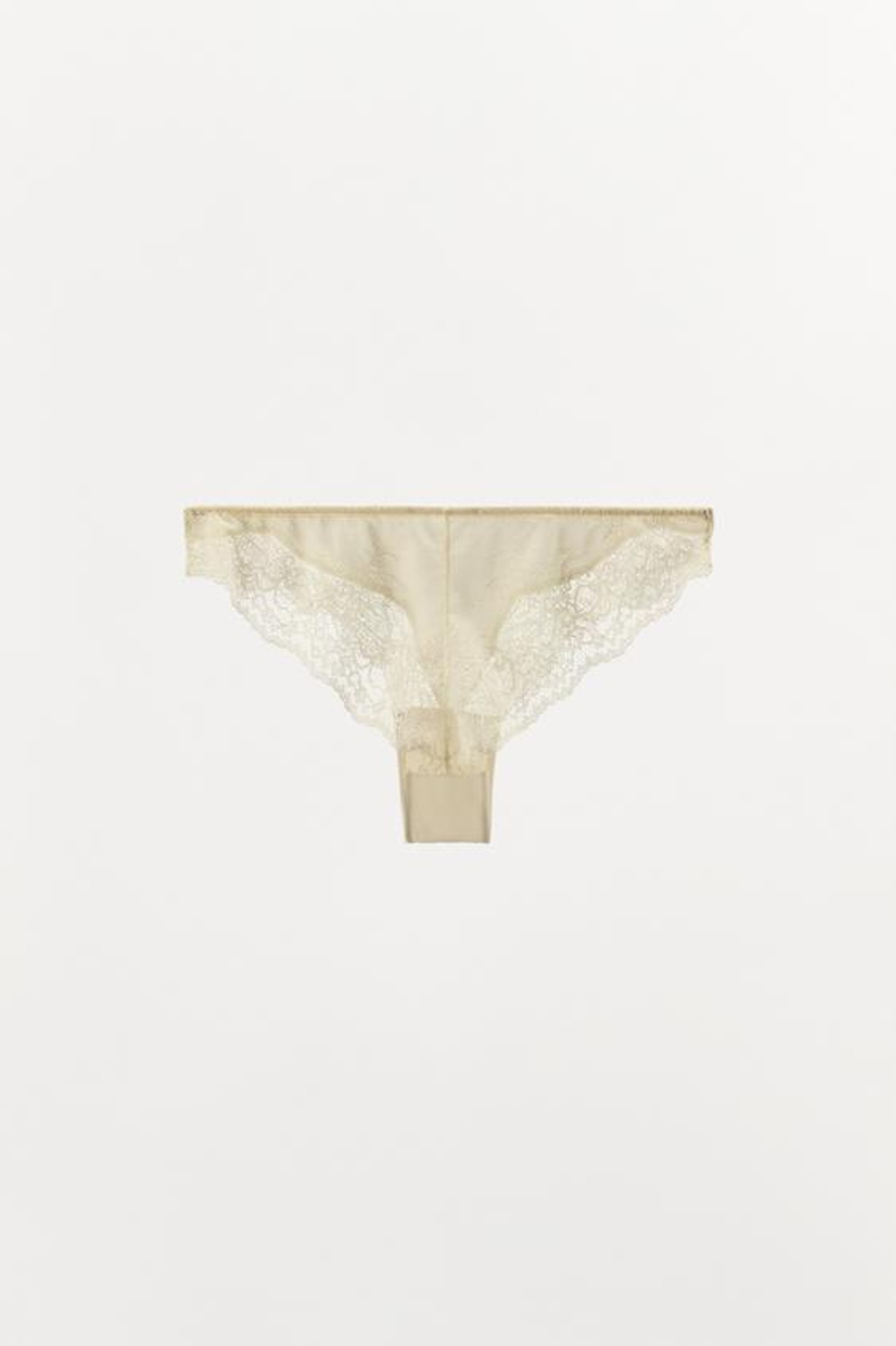 ZARA ТРУСЫ С ХЛОПКОВЫМ КРУЖЕВОМ, ЭКРЮ