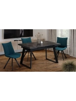 Стол кухонный Черный муар мрамор 140(200)х85х77 см