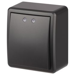 Выключатель ЭРА Эксперт 11-1202-05 с подсветкой IP20 10АХ-250В ОУ антрацит | Эра Эксперт