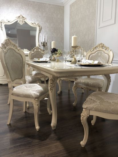 Стол обеденный ДЖОКОНДА крем глянец