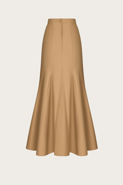 ЮБКА-МАКСИ С КЛИНЬЯМИ ИЗ КОРИЧНЕВОГО ХЛОПКОВОГО ДЕНИМА