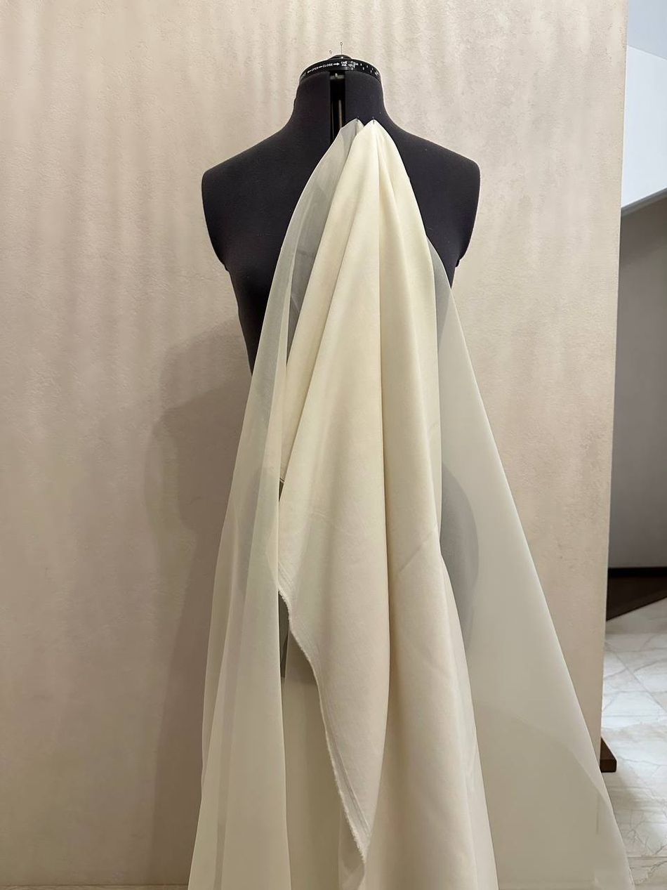 Костюмно-плательная жаккардовая шерсть с эластаном (L.Piana, 95%шерсть/5%эластан, Жемчужный лен, 141, 280 гр/м2)