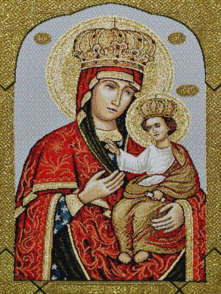 Гобеленовая картина &quot;D. ИКОНА БОГОРОДИЦА ЧЕРНИГОВСКАЯ&quot; в багетной раме, Россия.