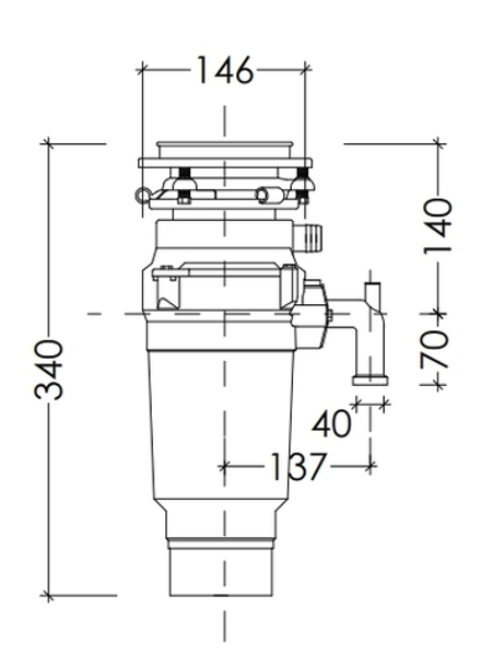 Измельчитель пищевых отходов SINK HELPER Middle H-24