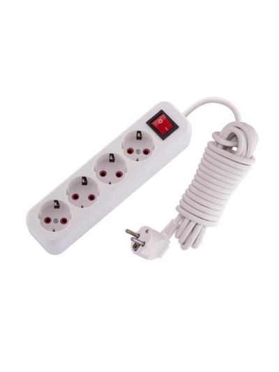 Удлинитель 4х5м с заземл. 16А IP20 Lila с выкл. LEZARD 720-0405-402