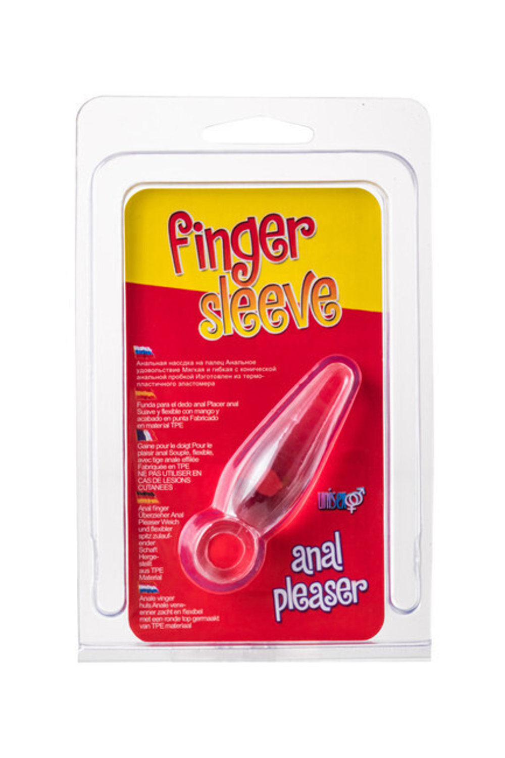 Анальная втулка с кольцом на палец (Цвет: прозрачный)