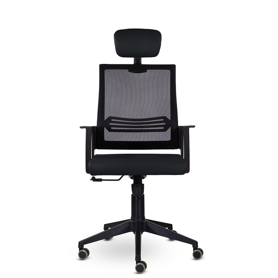 Кресло М-808 Аэро/Aero blackPL пластик Ср S-0401/NET202/S-0401 (черный)