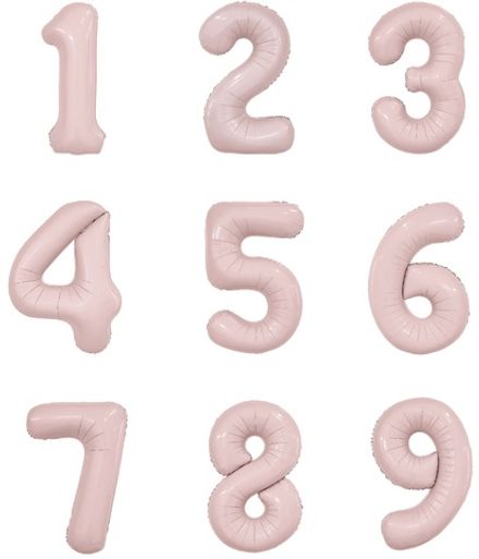 Цифры 102 см "Цвет пыльной розы" слим (slim)