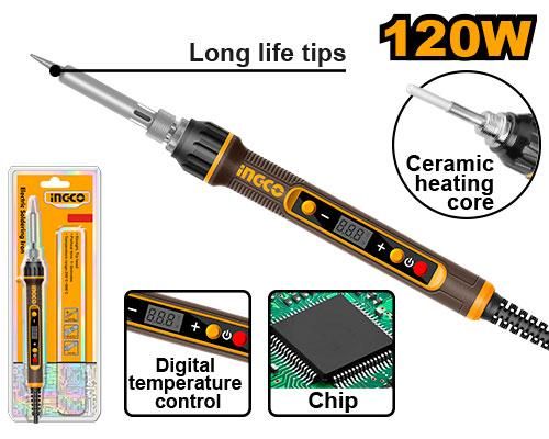 Паяльник электрический прямое конусное жало 120Вт INGCO SI01610 INDUSTRIAL