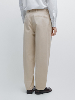 Massimo Dutti Брюки из смесовой хлопчатобумажной ткани с вытачками, бежевый