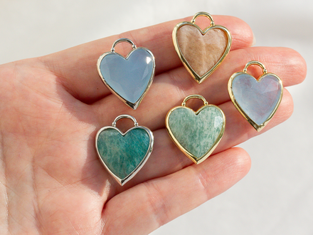 Подвеска "Сердце" 23,5мм, из тонированного кварца