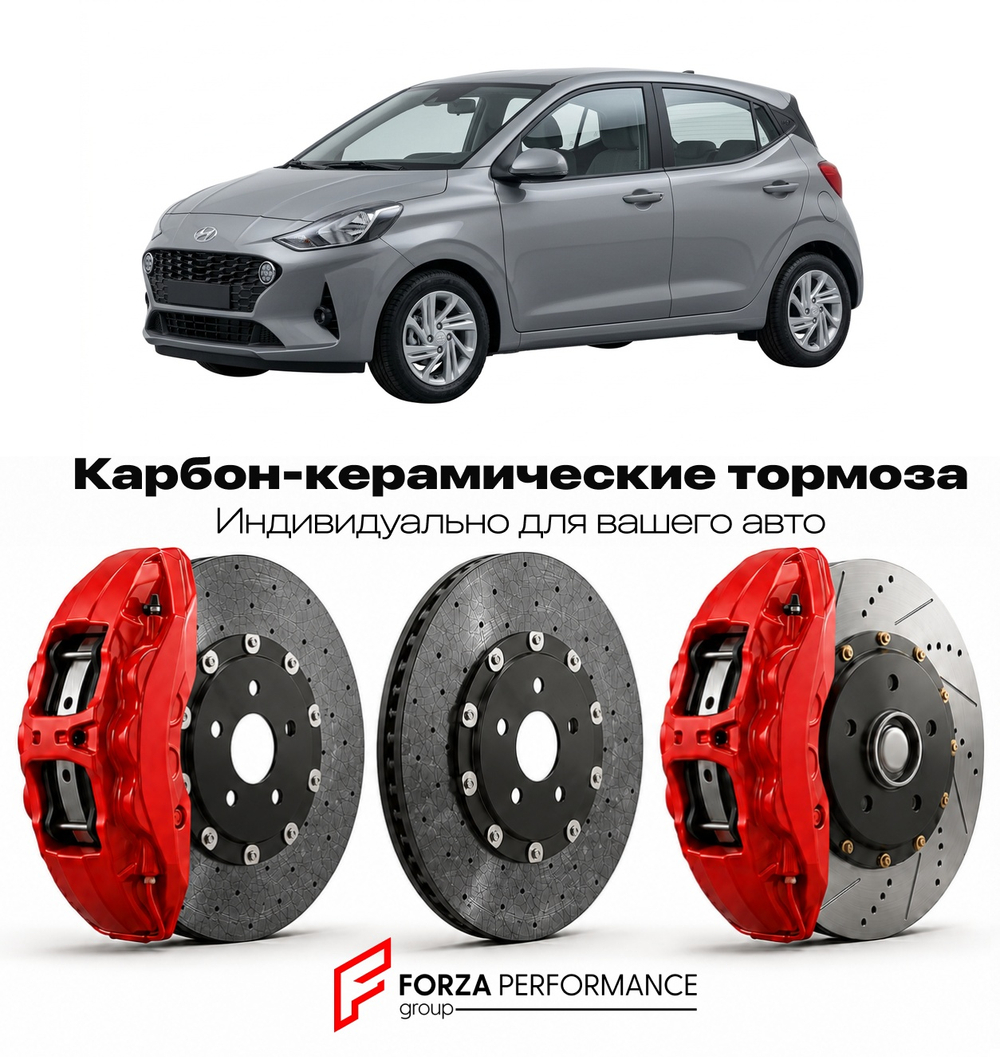 Карбон-керамическая тормозная система для Hyundai i10 III Рестайлинг 2023-2026 Хендай