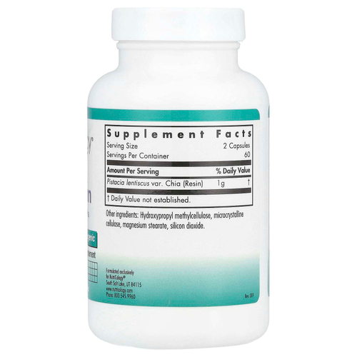 Nutricology, мастиковая смола, 120 вегетарианских капсул (0,5 г в 1 капсуле)