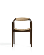 Уличный стул Derile из массива дуба в отделке орех и бежевой веревки