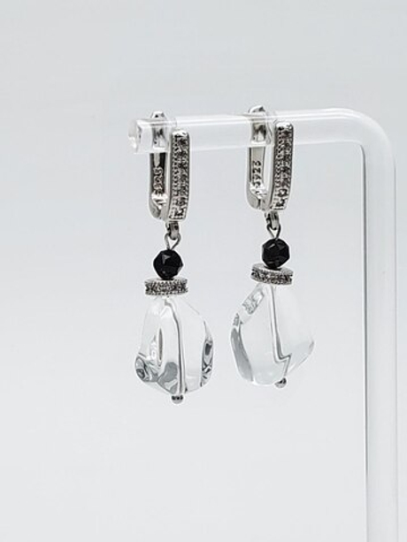 91001494 Серьги Роман с камнем - Наоми