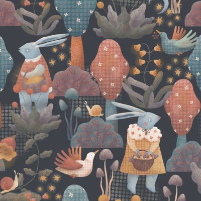 Зайцы на тёмном