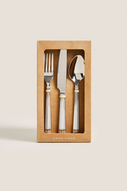 ZARA HOME НАБОР СТОЛОВЫХ ПРИБОРОВ, СТАЛЬНОЙ