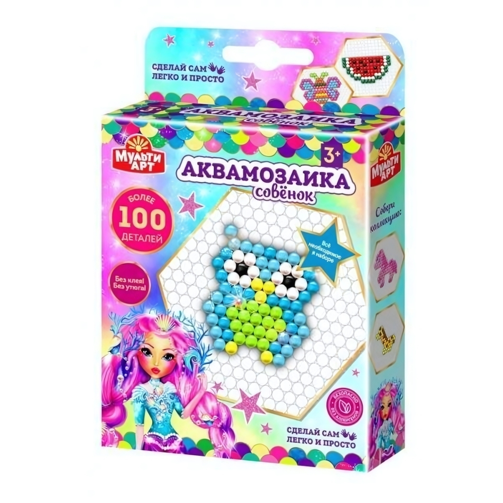 Аквамозаика "Совёнок" 100 бусин 100-AQUAMOS-5 (Мультиарт)