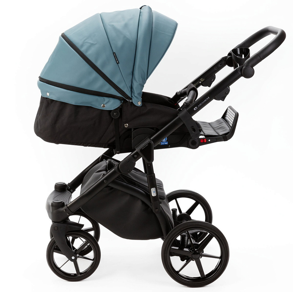 Детская коляска Adamex Nola Deluxe 3 в 1 N-SA63 (СЕРЫЙ С ГОЛУБЫМ КОЖА)