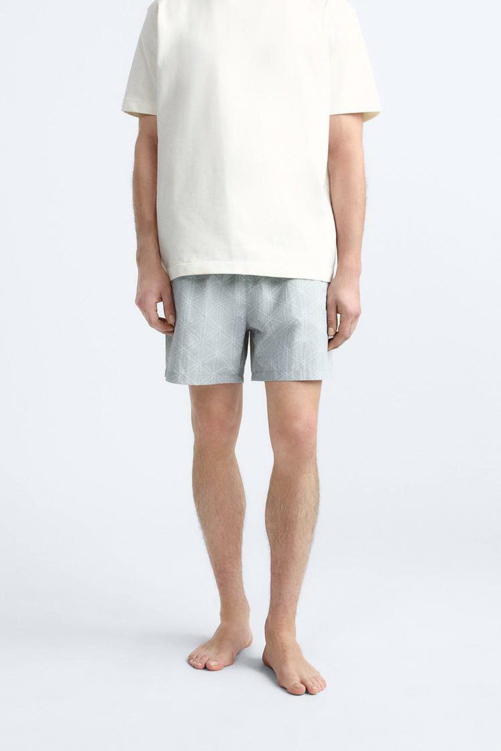 ZARA ПЛАВКИ С ЦВЕТОЧНЫМ ПРИНТОМ, ГОЛУБОЙ