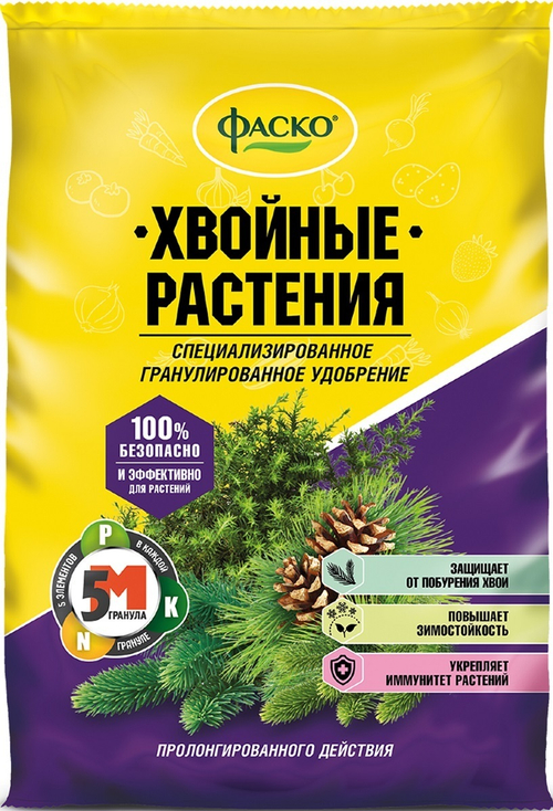УДОБРЕНИЕ ФАСКО 5М ДЛЯ ХВОЙНЫХ РАСТЕНИЙ ГРАНУЛИРОВАННОЕ 1КГ