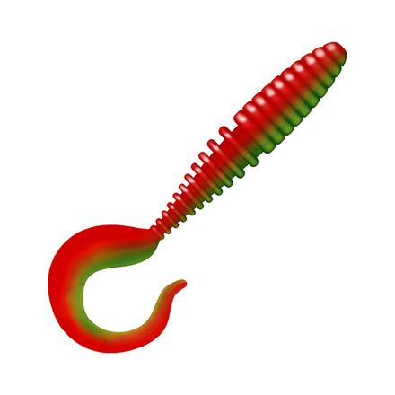 Приманка ZUB-TWIST  90мм(3,5")-5шт, (цвет 035) красный верх-зеленый низ