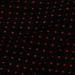 Шёлковый крепдешин чёрного цвета в красный горох