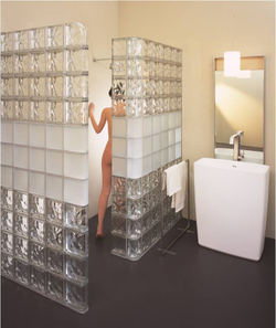 Угловой стеклоблок матовый бесцветный гладкий Vetroarredo Neutro ANGOLARE T SAT 19x4x15x8