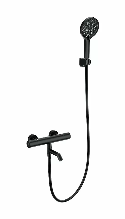Смеситель для ванны с душем и термостатом WONZON & WOGHAND INN 1 WW-B3013-A1-MB черный матовый