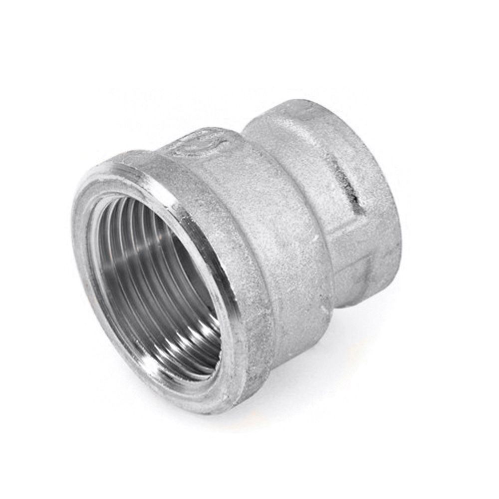 Муфта латунная резьбовая переходная STOUT - 1/4&quot; x 1/8&quot; (никелированная)