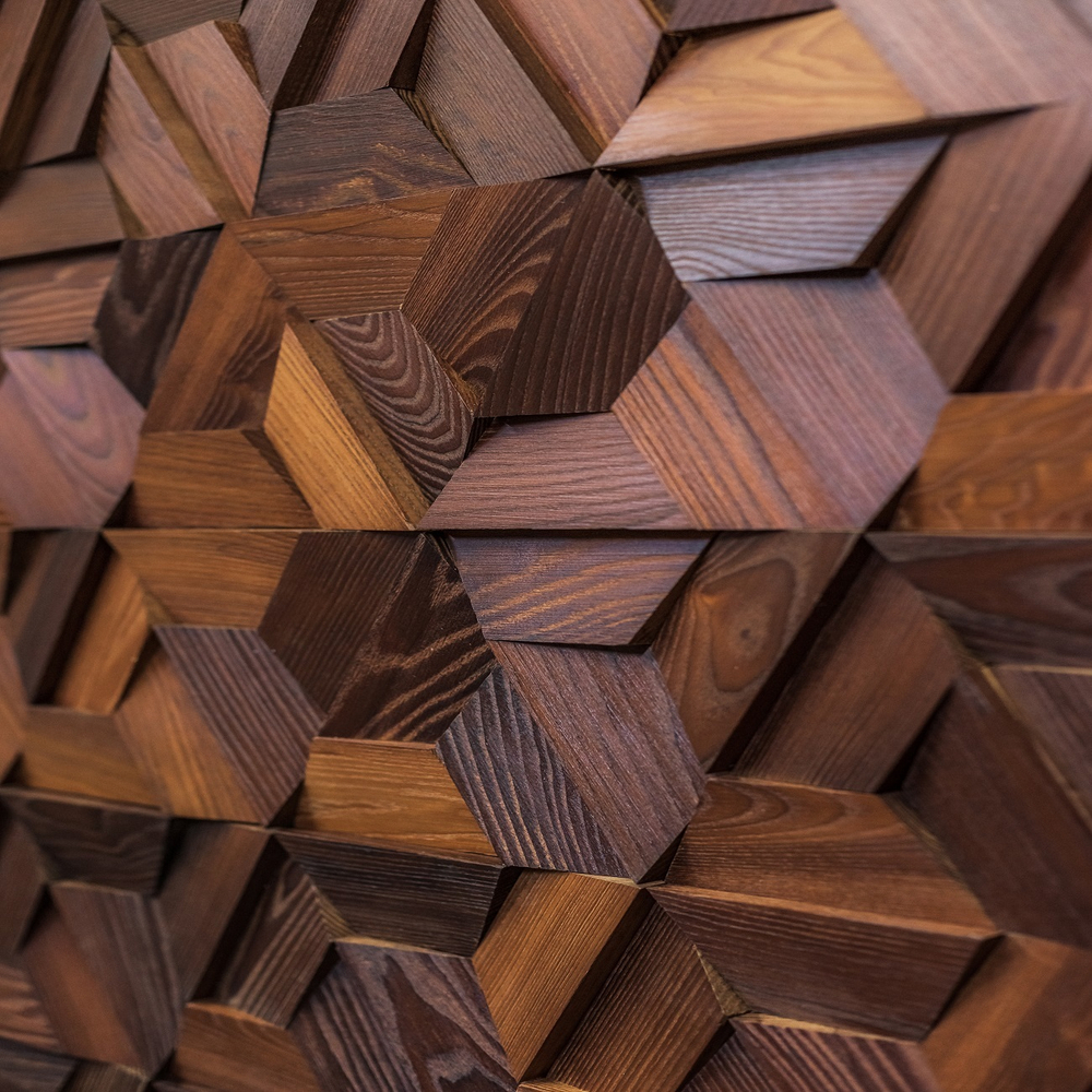 Деревянная мозаика для стен Wood Mosaic Магна термо