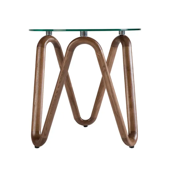 Журнальный столик Angel Cerda 2125 из стекла и ореха