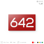 Номер на дверь 642, табличка на дверь для офиса, квартиры, кабинета, аудитории, склада, красная 120х70 мм, Айдентика Технолоджи