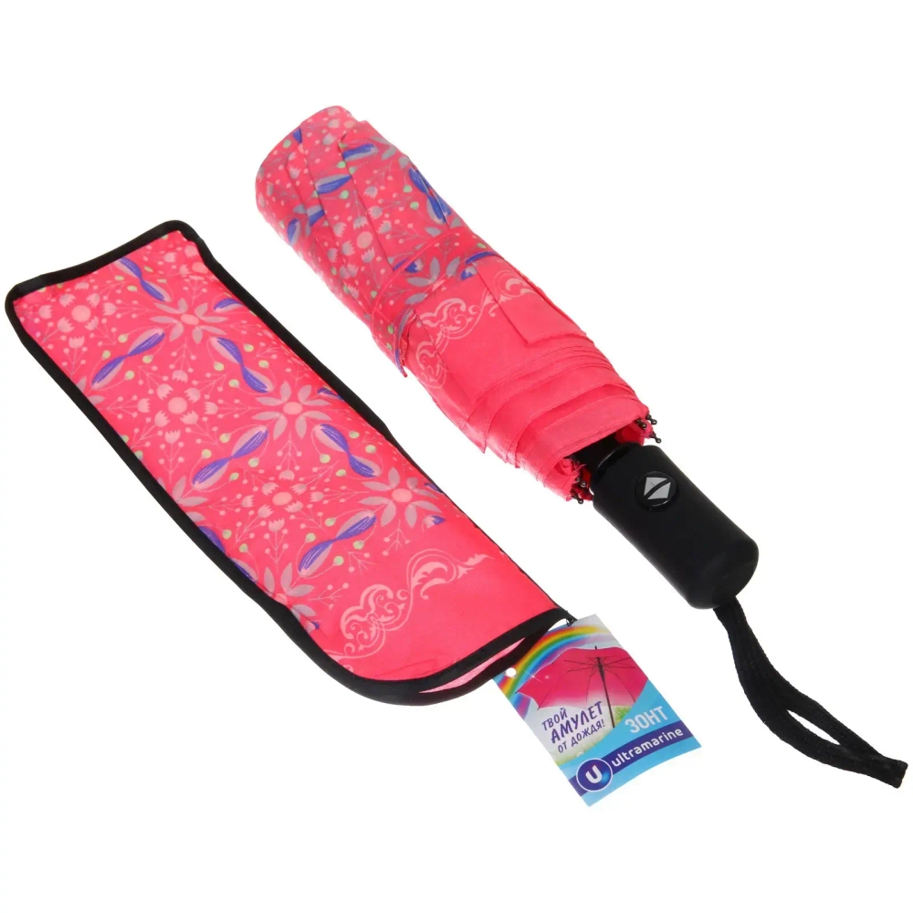 New Зонт женский автомат «Ultramarine - Романеско», микс 4 цвета, 8 спиц, d-108см, длина в слож. виде 28см