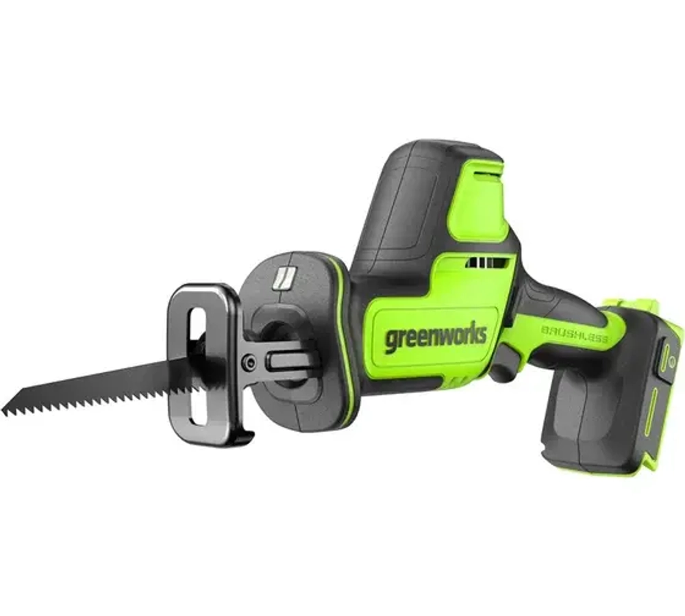 Пила сабельная аккумуляторная Greenworks, бесщеточная (без АКБ и ЗУ) 24В