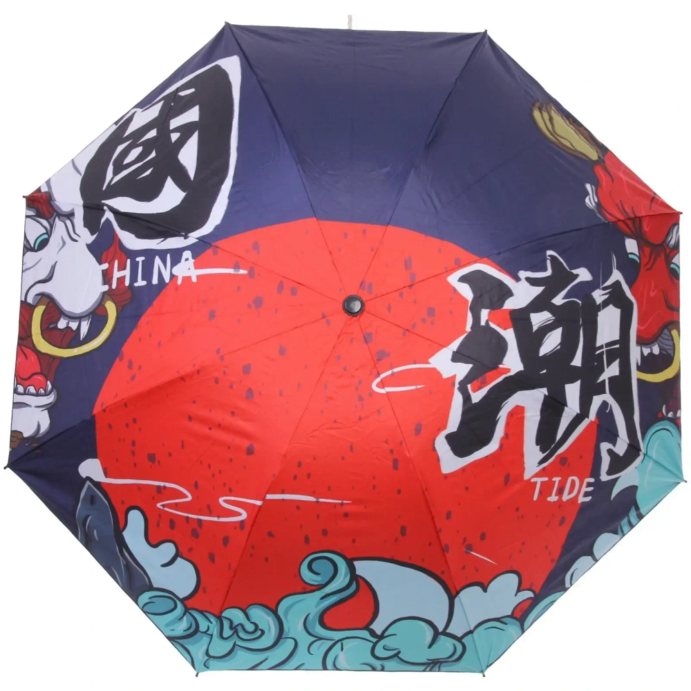 Зонт механический ветроустойчивый, матовая ручка «BESTzontik», японские иероглифы , длина 25см, d-110см