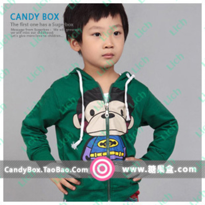 Худи детское на молнии с принтом обезьяны