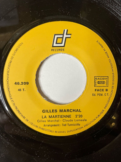 Винтажная виниловая пластинка LP Gilles Marchal Aout A L'Opera (France 1975) 7 дюймов