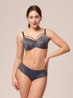 Бюстгальтер Zebra полупоролоновая чаша на каркасах (принт/графит)