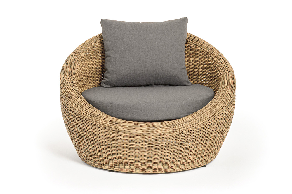 "Барселона" кресло из искусственного ротанга, цвет соломенный