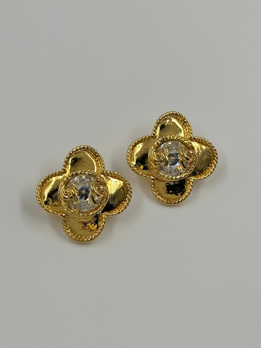 Клипсы Chanel с кристаллами