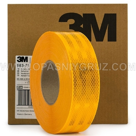 Светоотражающая лента жёлтая 3М 104R-00821 983 55 мм х 50 м