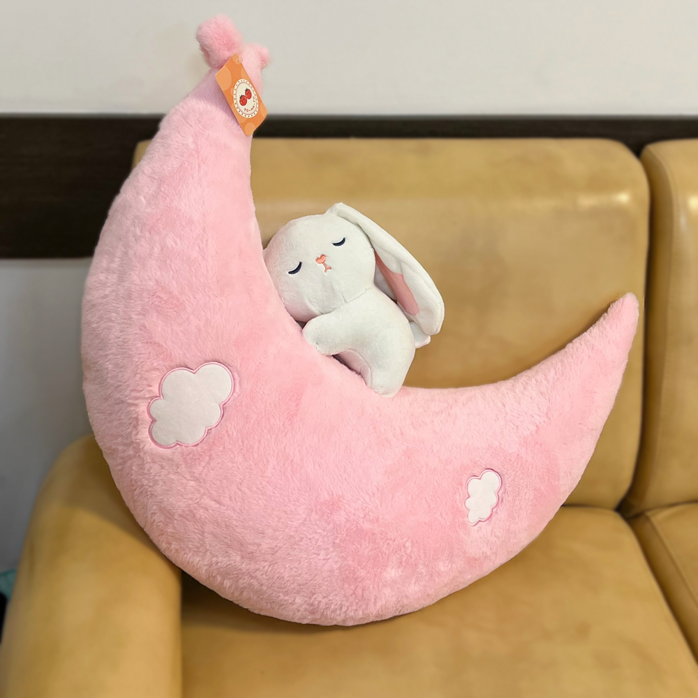 Мягкая игрушка Месяц с Зайкой в подарок для девочки мальчика