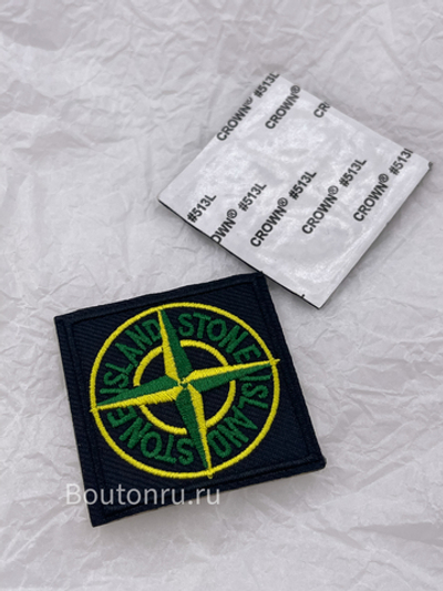 Нашивка квадратная черная бренд SI (Стоун Ай.) 5 см