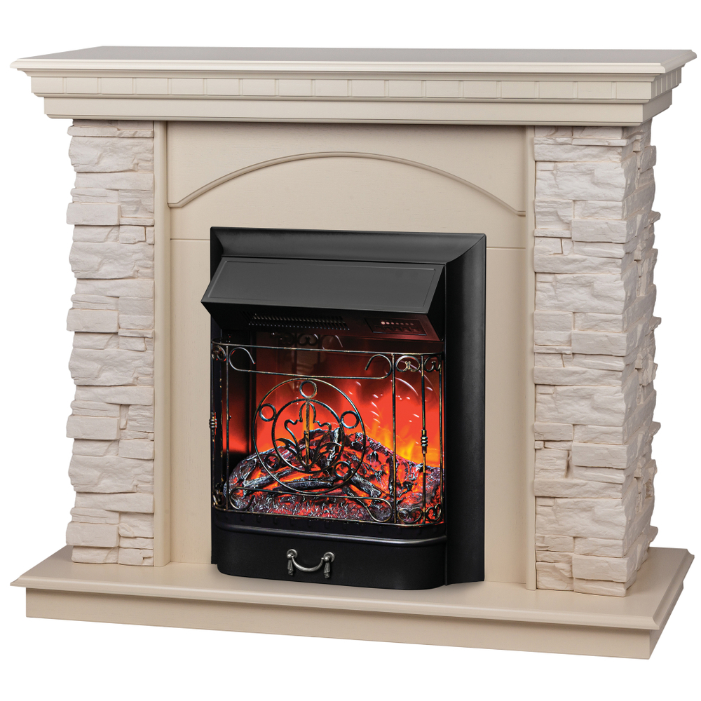 Каминокомплект Real Flame Elford WT с очагом Majestic Lux Black RC