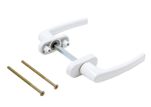 Ручка балконная металлическая белая двухсторонняя / 17742